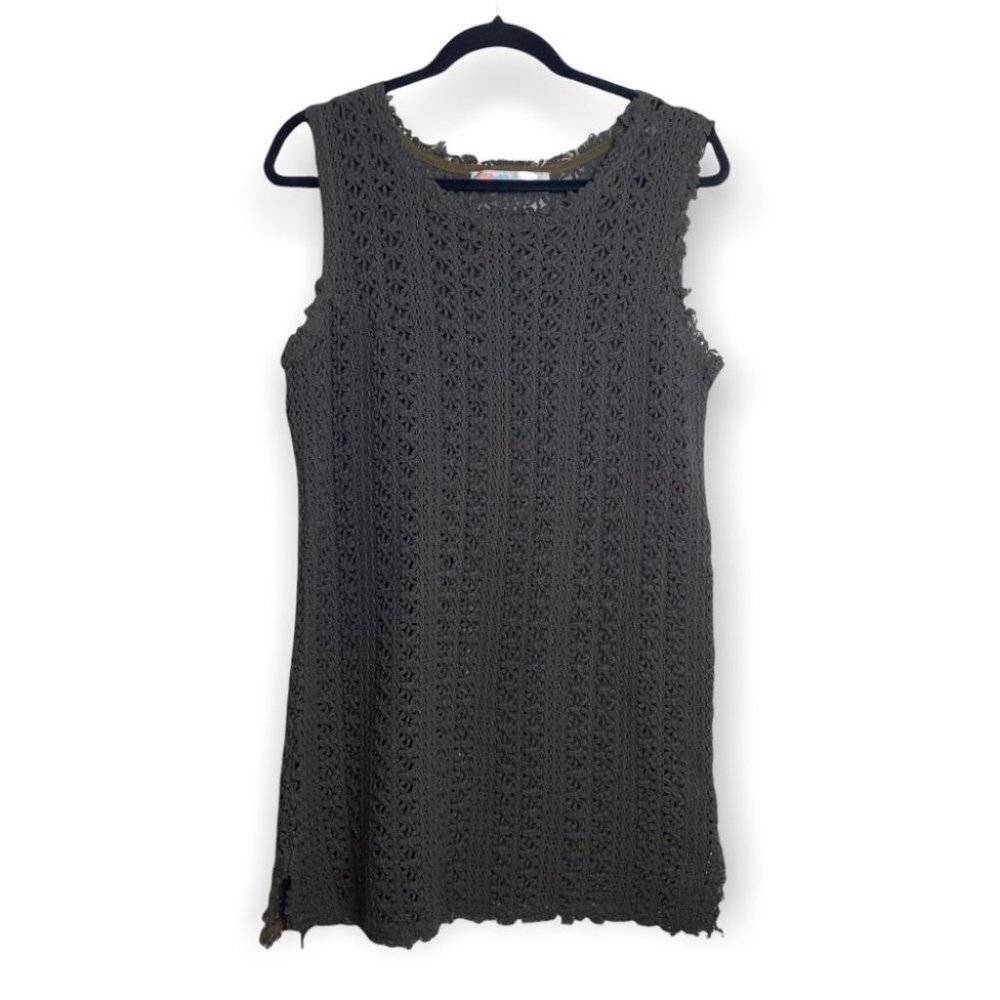 Free People Olive Green Crochet Tank Dress